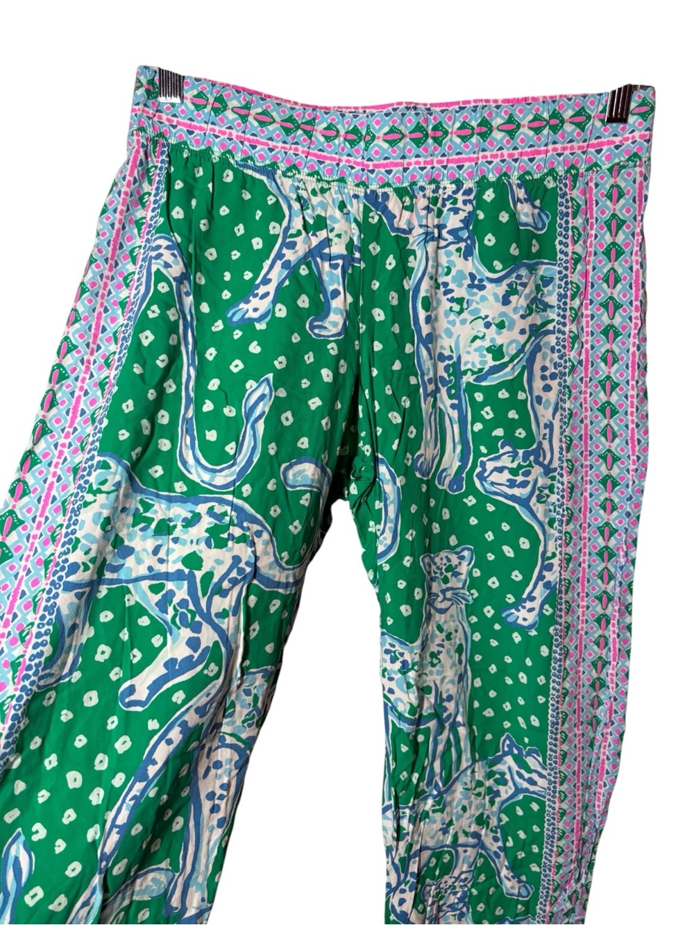 Lilly Pulitzer 32” Bal Harbour Palazzo Pants Emerald On The Prowl 🦄 Size S - Picture 4 of 9